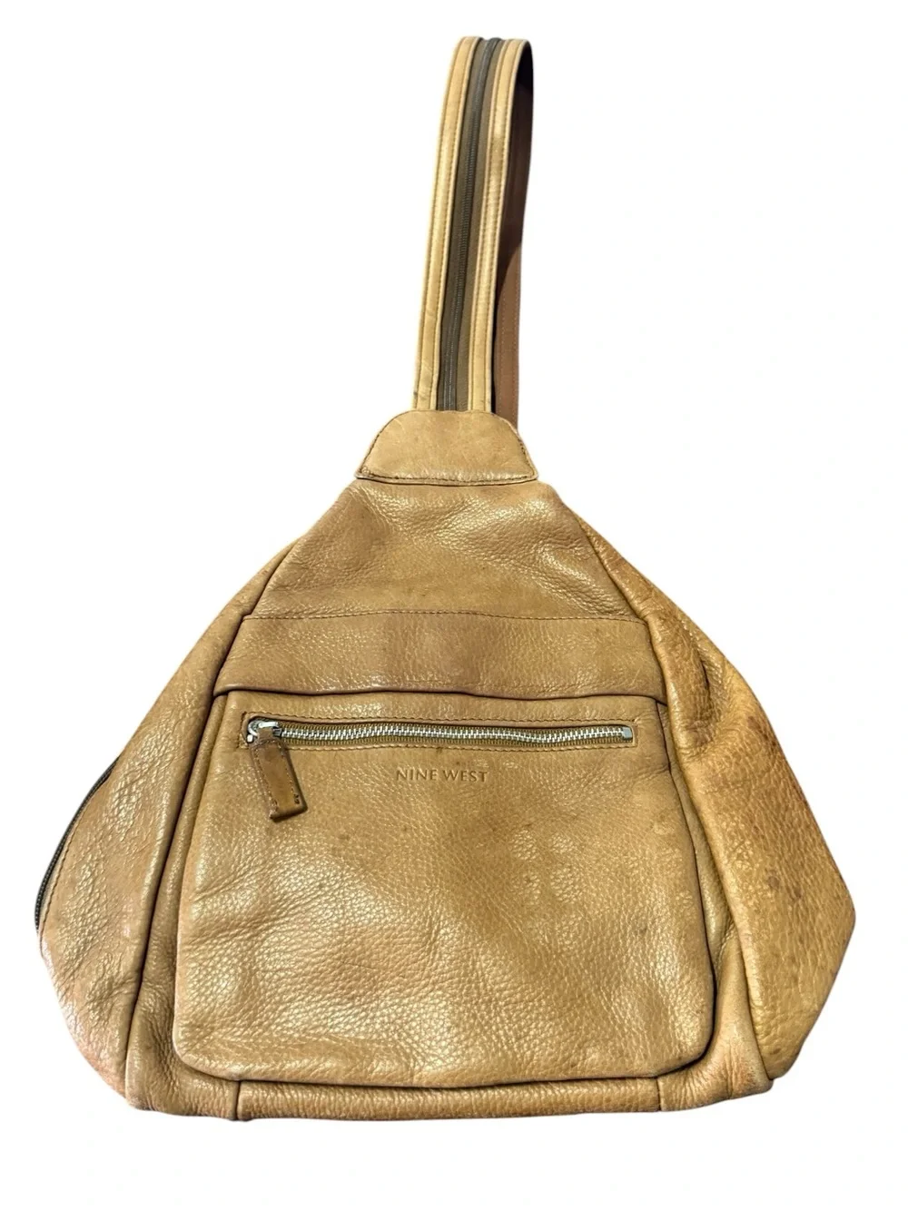 Vintage Nine West Beige Tan Leather Crossbody Shoulder Bag Backpack Combo